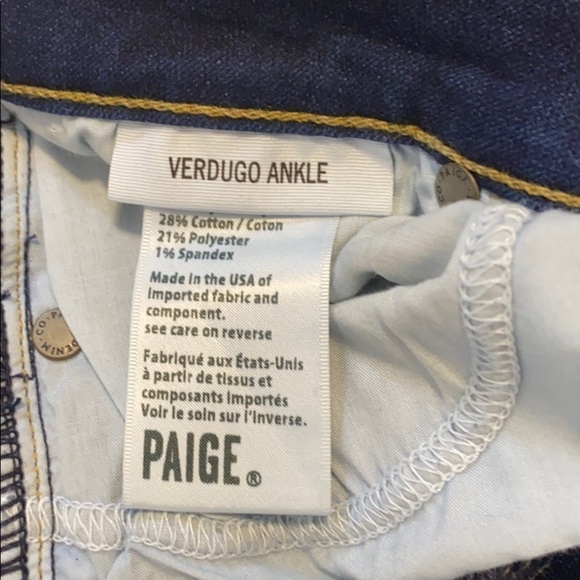 Paige Verdugo Ankle Jeans Sz 26 - Picture 6 of 11